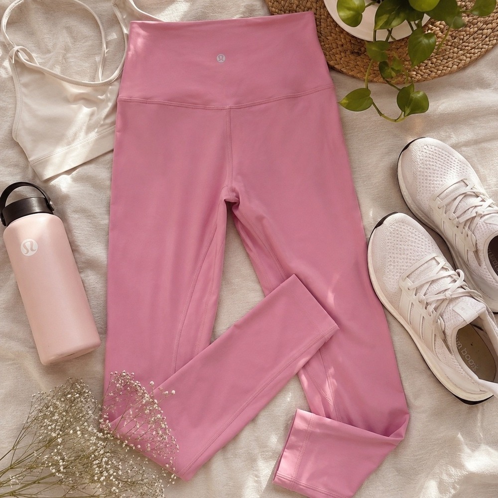 Lululemon Align High-Rise Pant 25" Pink Yoga Leggings Size 4 mauve pink